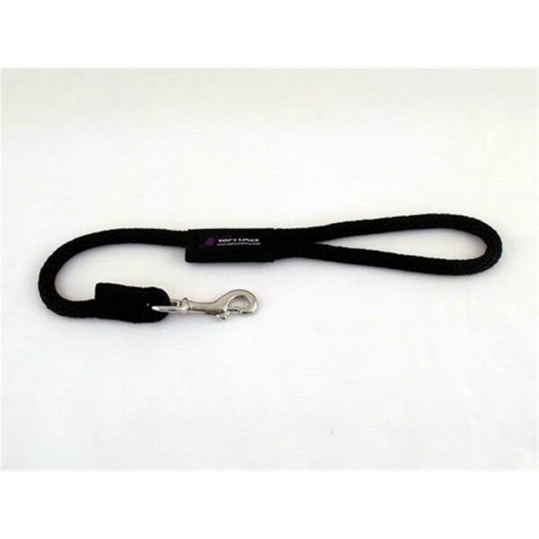 Soft Lines Dog Snap Leash 0.62 In. Diameter By 2 Ft. - Black P11002BLACK